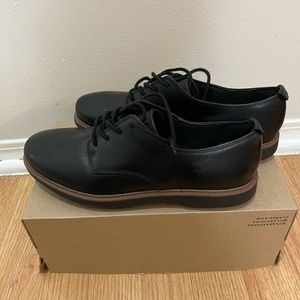 Clarks Raisie Bloom Leather Oxfords Black Womens